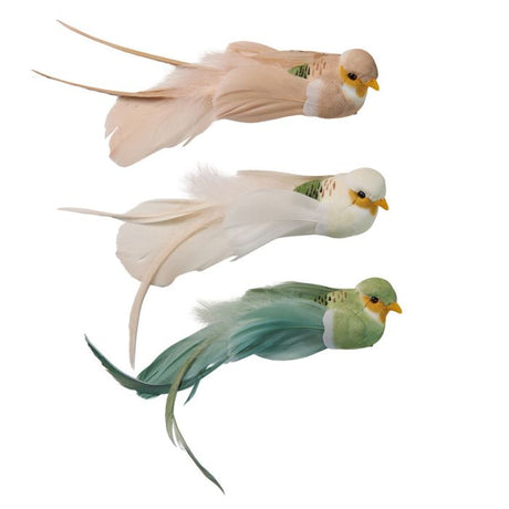 Fugle med klips 16 cm lange