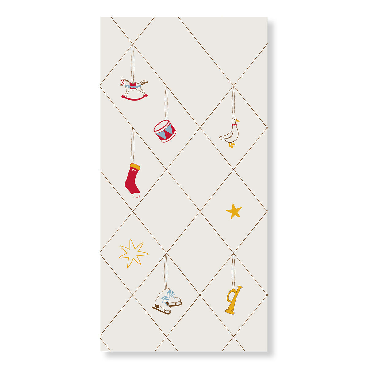 Servetter med rutmönster och julmotiv i papper från Speedtsberg