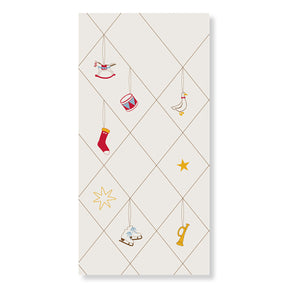 Servetter med rutmönster och julmotiv i papper från Speedtsberg