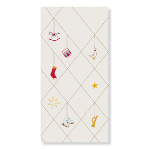 Servetter med rutmönster och julmotiv i papper från Speedtsberg