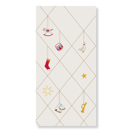 Servetter med rutmönster och julmotiv i papper från Speedtsberg