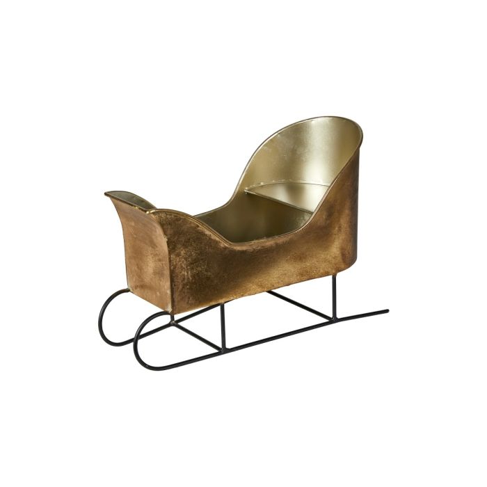 Guldfarvet slæde til dekoration