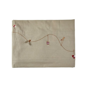 Juledug 140 cm x 240 cm hørfarvet bomuld