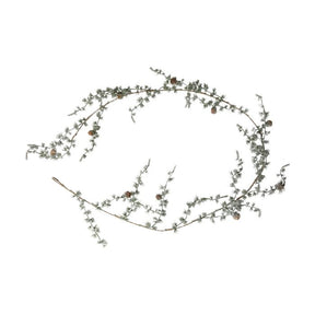 Guirlande med sne og kogler 180 cm lang