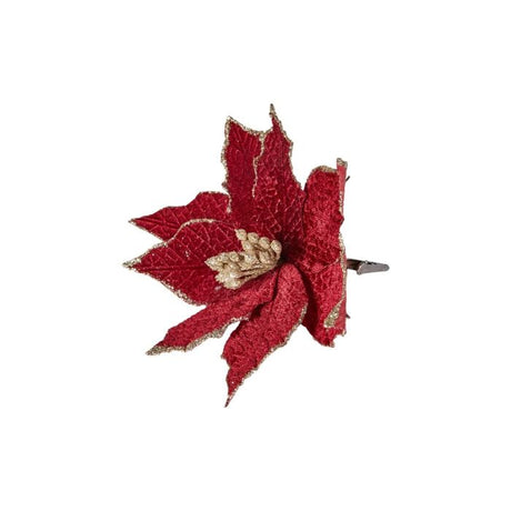 Julestjerne med klips rød velour