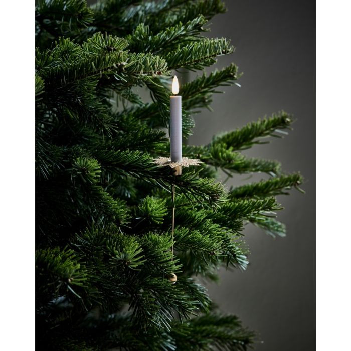 Guldfarvet lysholder med hvidt LED-juletræslys i fra House Doctor