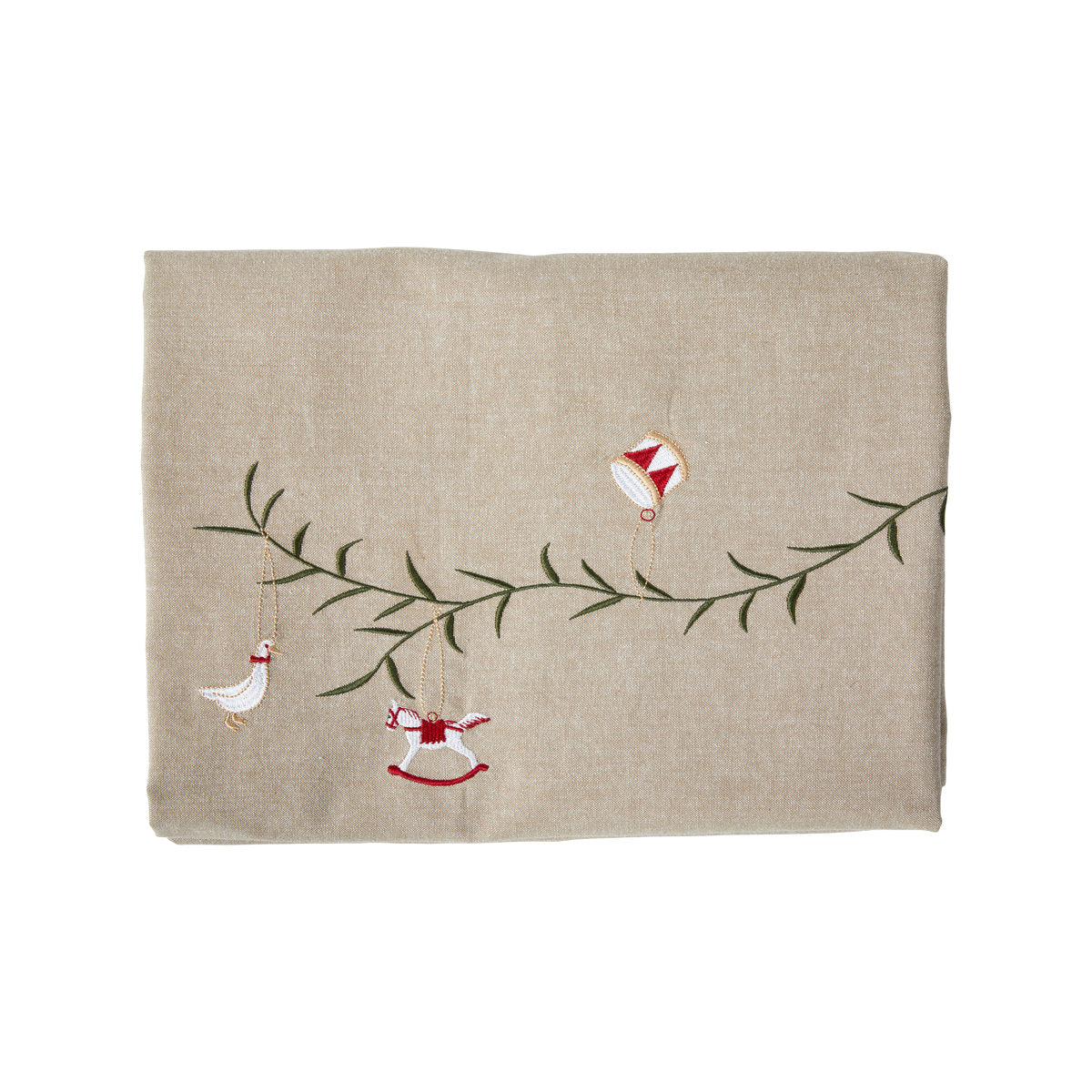 Julduk med broderi 140 cm x 240 cm från Speedtsberg i ekologisk bomull