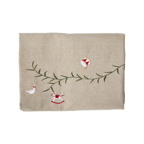 Julduk med broderi 140 cm x 240 cm från Speedtsberg i ekologisk bomull