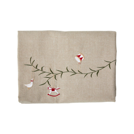 Julduk med broderi 140 cm x 360 cm från Speedtsberg i ekologisk bomull