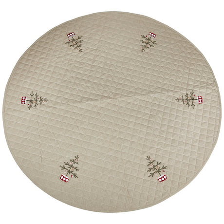 Julgransmatta i quiltad bomull med broderi, 180 cm i diameter från Speedtsberg