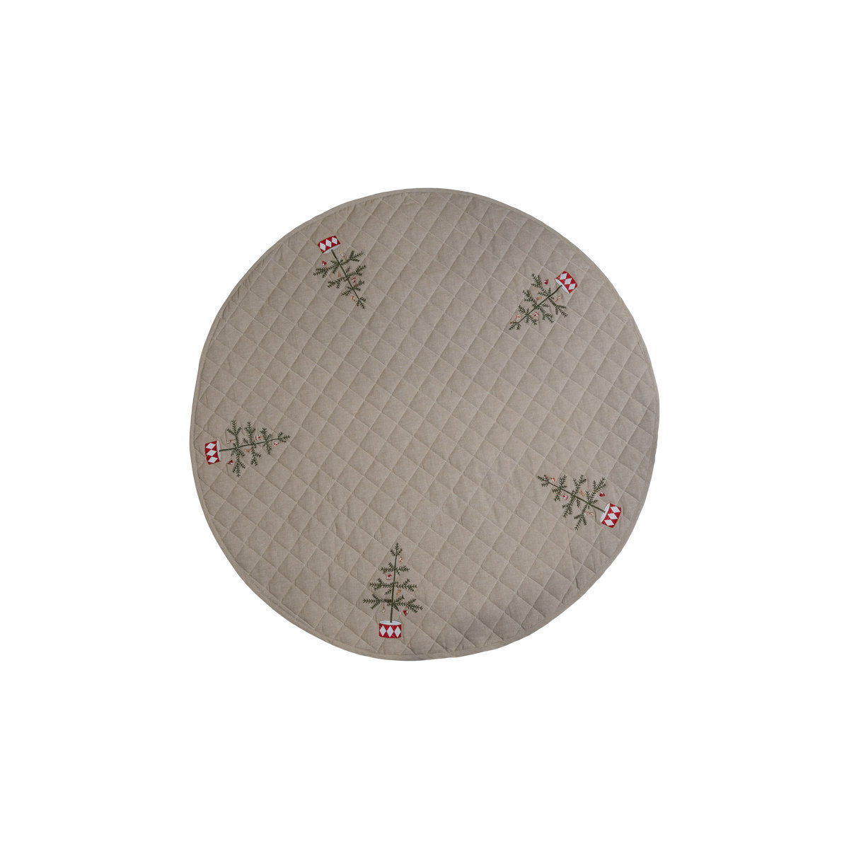 Quiltad julgransmatta med broderi, 120 cm i diameter från Speedtsberg