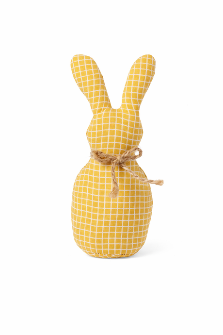 Ib Laursen Påskehare i stof med gule og hvide tern