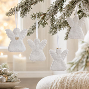 Ängel med broderie anglaise för upphängning