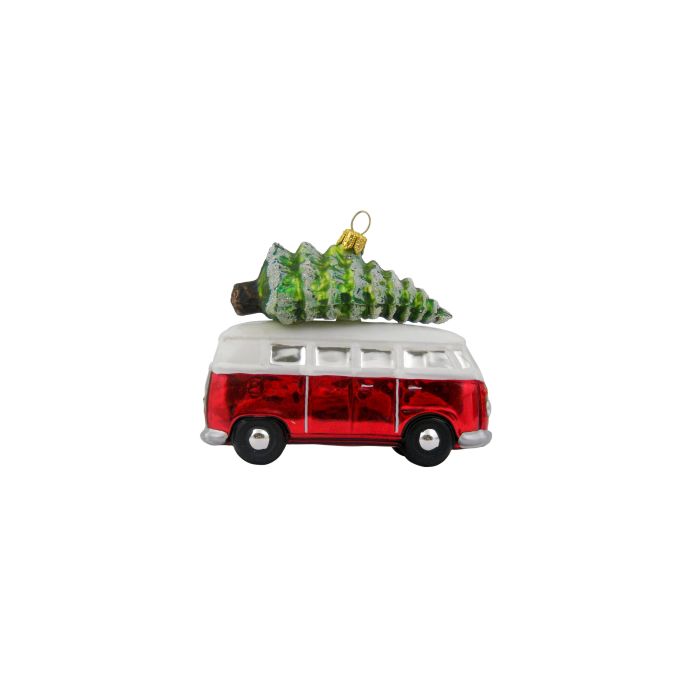 Julekugle Volkswagen Bus med juletræ