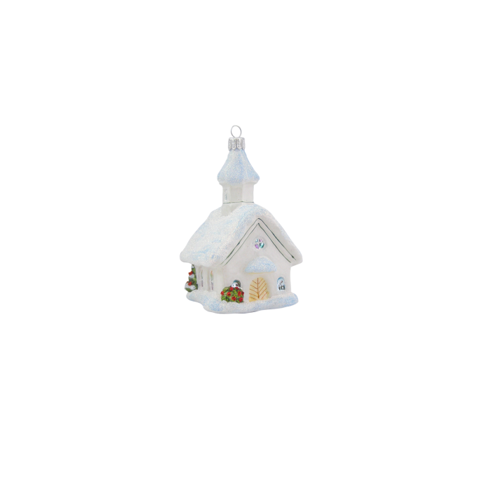 Julekugle Kirke med sne