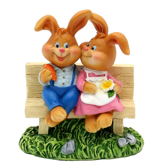 Påskeharer på bænk