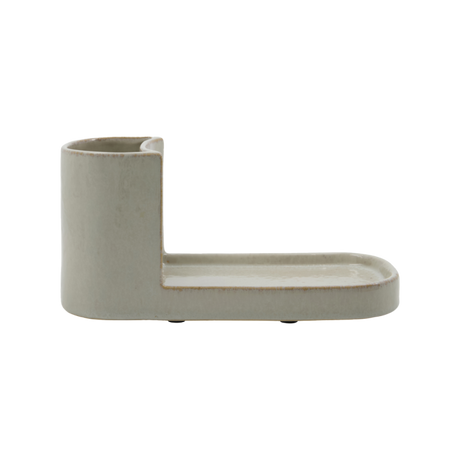 Meraki Datura børste og sæbeholder i farven shellish grey til to flasker