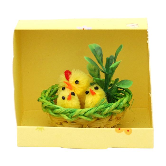 Chenille kyllinger i rede