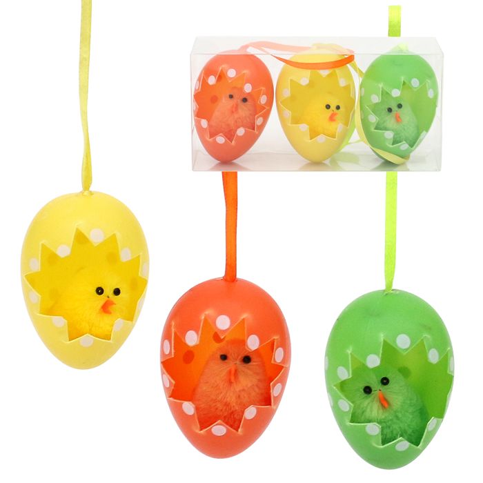 Små påskekyllinger i æg 3-pak