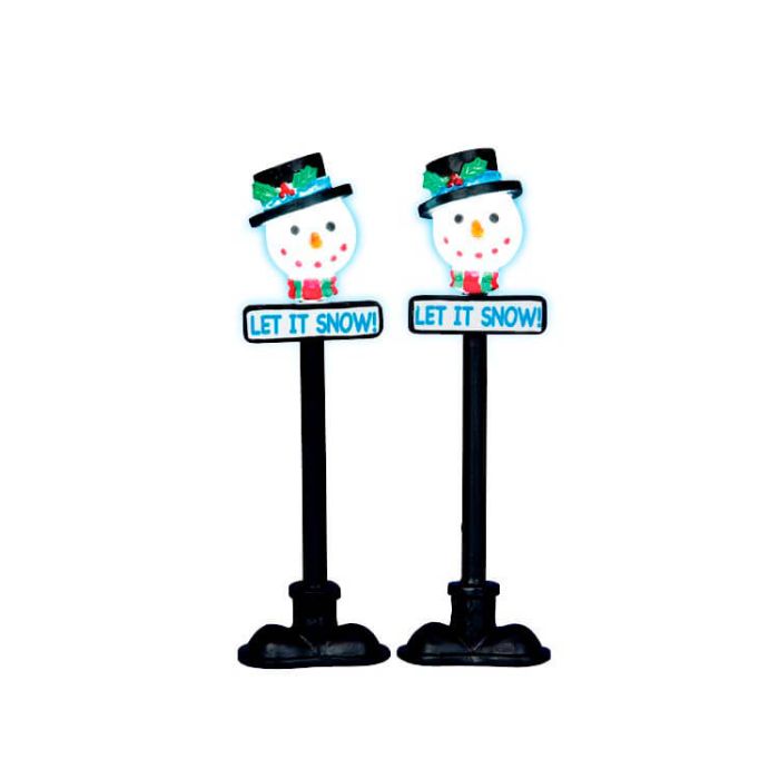 Snowman Street Lamp Set Of 2