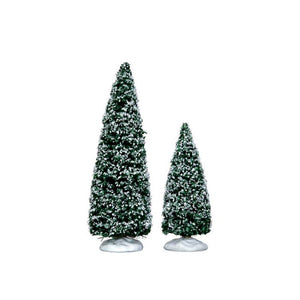 Lemax Snowy Juniper Tree Medium & Small Set