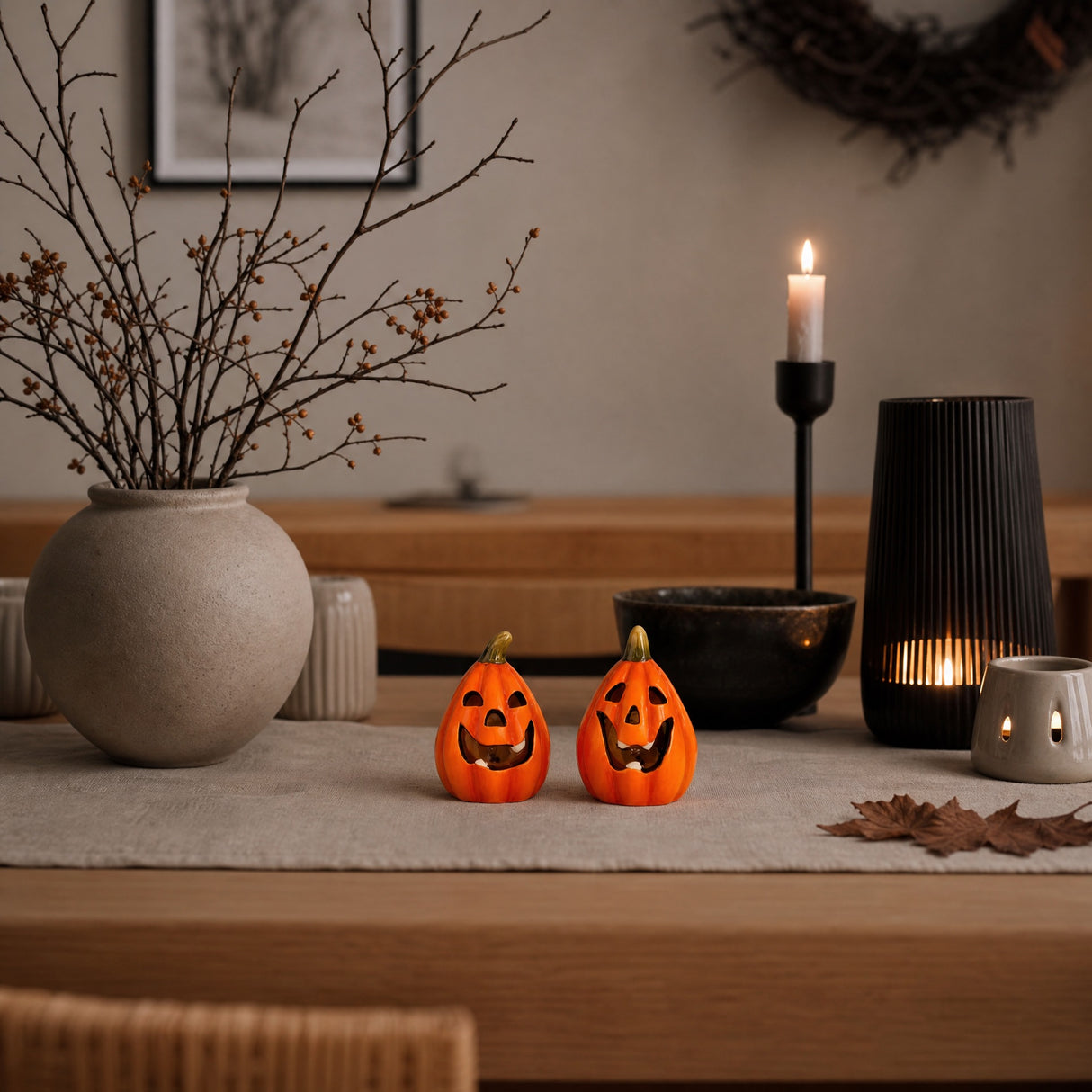 Pumpa med LED-ljus 8 cm hög