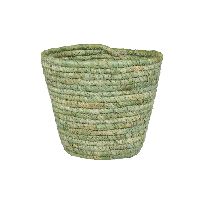 Ib Laursen grøn dekorativ kurv/urtepotteskjuler i majsblade