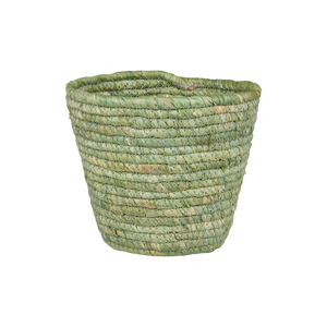 Ib Laursen grøn dekorativ kurv/urtepotteskjuler i majsblade