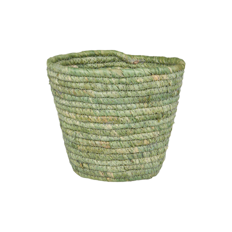 Ib Laursen grøn dekorativ kurv/urtepotteskjuler i majsblade