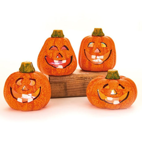 Græskar med LED lys 7 cm