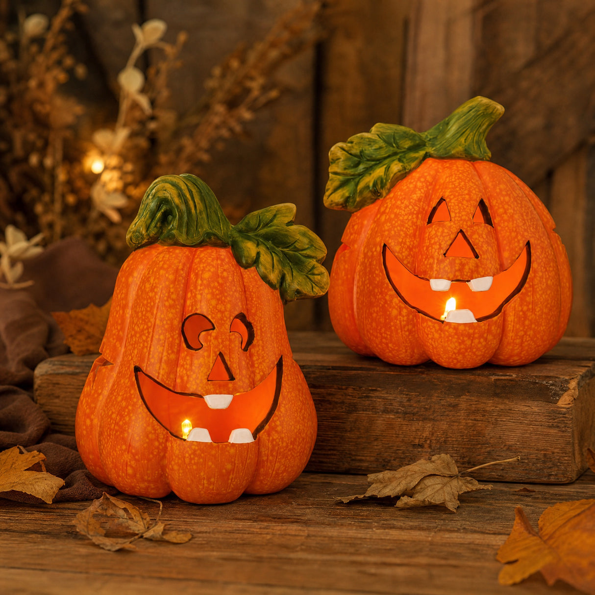 Pumpa med LED-ljus 14 cm
