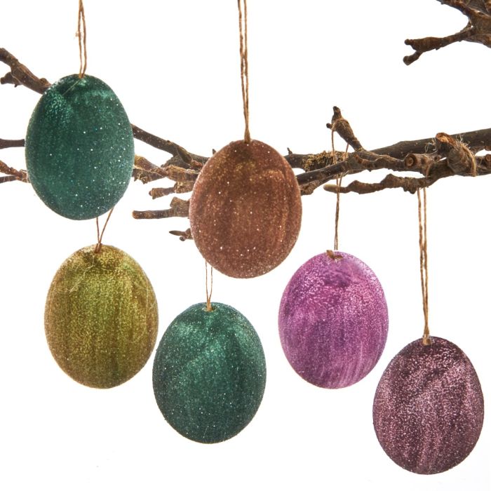 Påskeæg med glimmer 6-pak