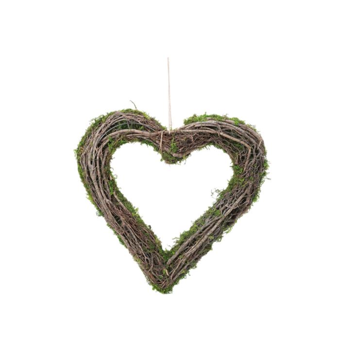 Grenhjerte med mos 31 cm i dia