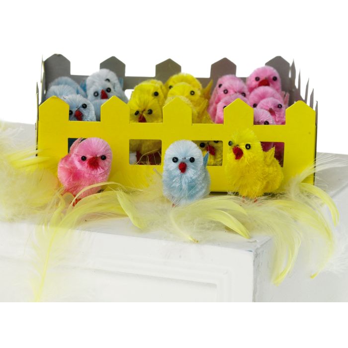 Chenille kyllinger pastelfarvede