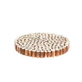 Rund træmosaik 25 cm i dia