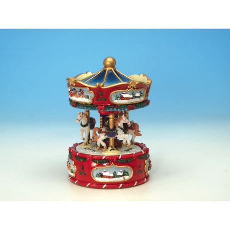 Julkarusell med hästar spelar "Jingle Bells".