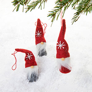 Tomtegnomer med snöre 3-pack från Pobra till julgranen