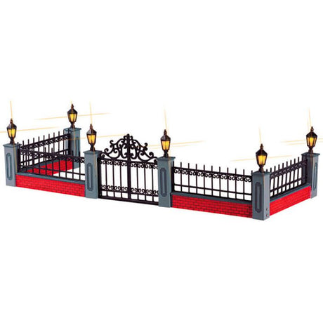 Lighted Wrought Iron Fence