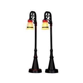Bell Ornament Lamp Post, Set Of 2