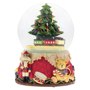 Snekugle Juletræ med tog 16 cm 