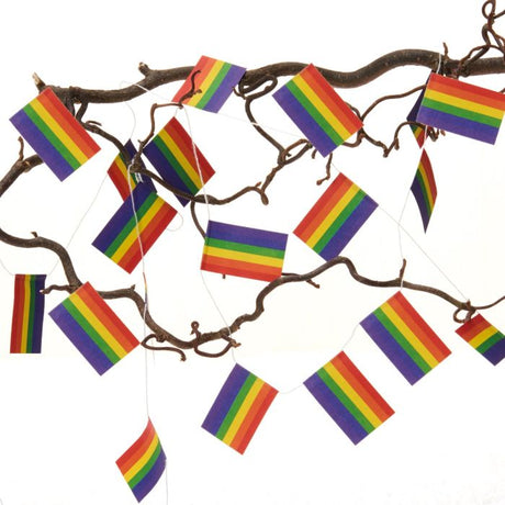 Flagguirlande med regnbueflag