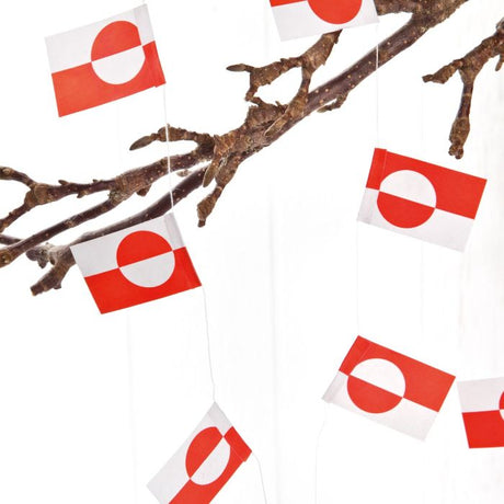 Flagguirlande med grønlandske flag
