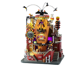 The Count's Candy Corn Factory med lys til Halloween by fra Spooky Town Lemax