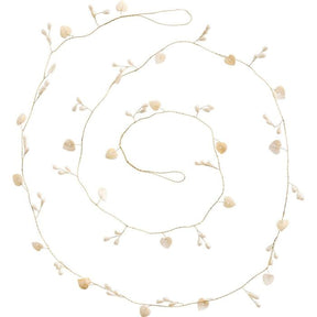 Guirlande m/hvide hjerteperler 