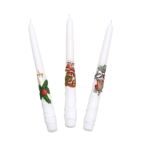 Julestearinlys med motiv
