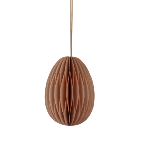Påskeæg i papir gammelrosa 7 cm