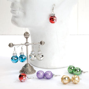 Øreringe med glaskugler