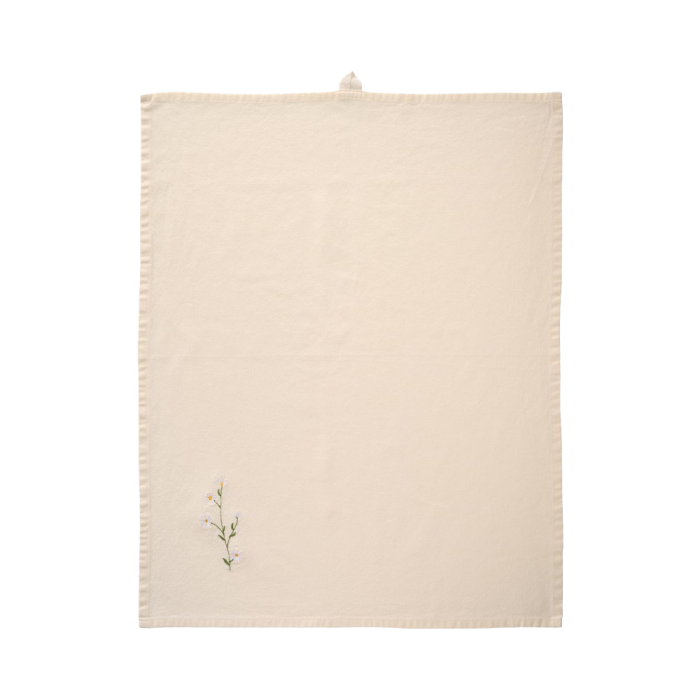 Ib Laursen Flora viskestykke med hvide margueritter 