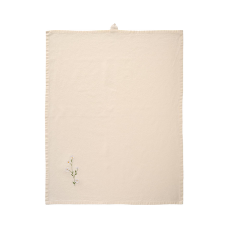 Ib Laursen Flora viskestykke med hvide margueritter 