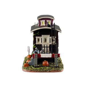 Creepy Ca-Boo-Se husvogn til Halloween med skelet fra Lemax